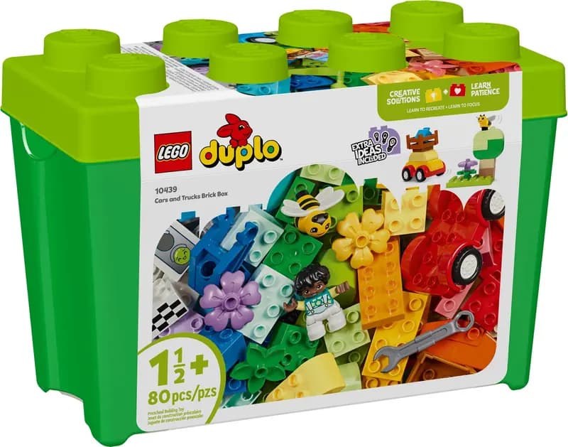 LEGO 10439 Pudełko w kształcie klocka z autami i ciężarówkami