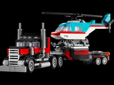 LEGO 31146 Ciężarówka z platformą i helikopterem