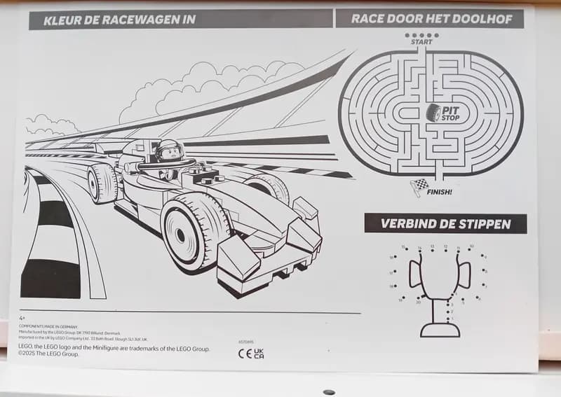 LEGO 6570695 F1 Activities Card