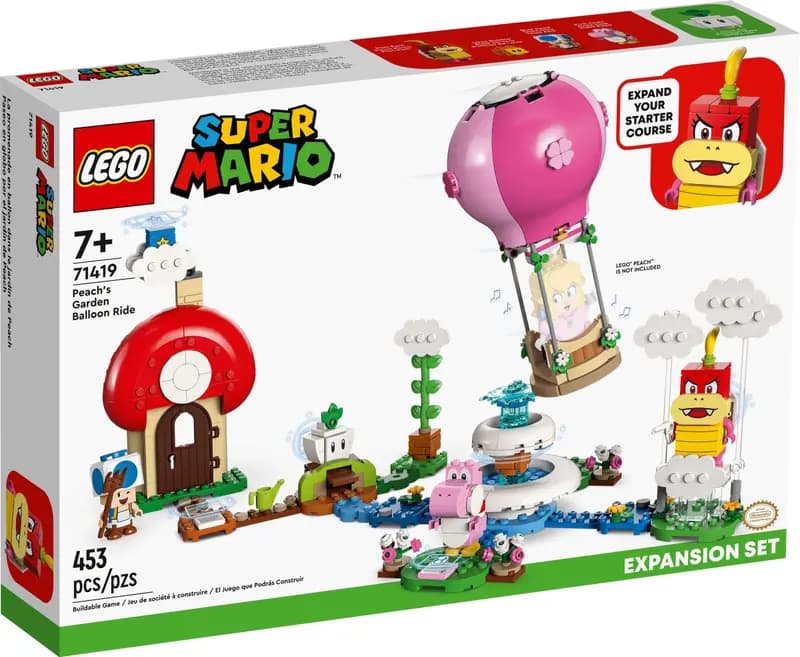 LEGO 71419 Peach – lot balonem i ogródek – zestaw rozszerzający