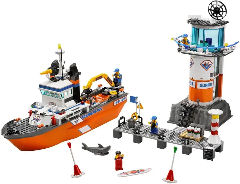 LEGO 7739 Łódź patrolowa i wieża straży przybrzeżn