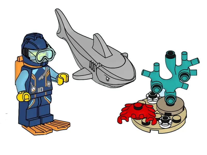 LEGO 952406 Diver, Shark and Crab