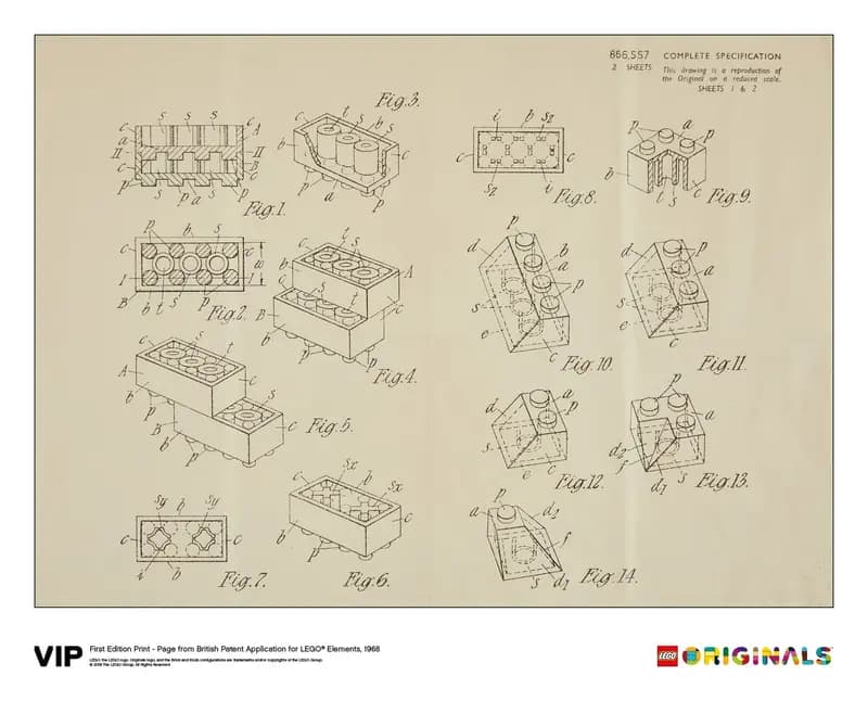 LEGO 5006004 1st Edition Print British Patent, 1968