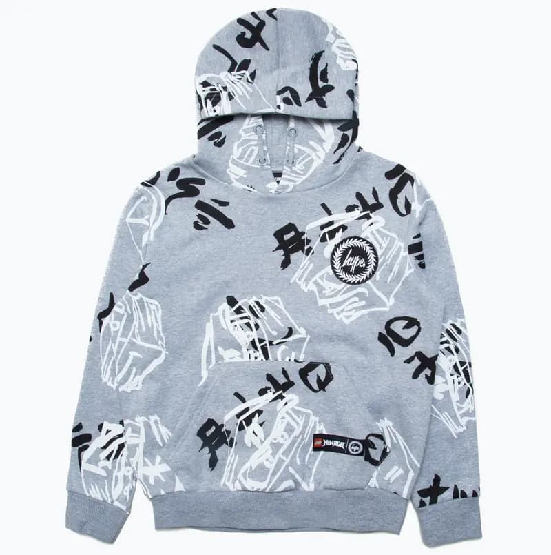 LEGO 5006227 HYPE X LEGO NINJAGO Grey Just Hype Faces Pullover Hoodie