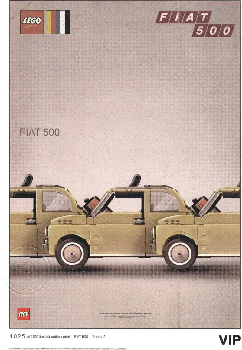 LEGO 5006304 Fiat Art Print: "Three Cars"