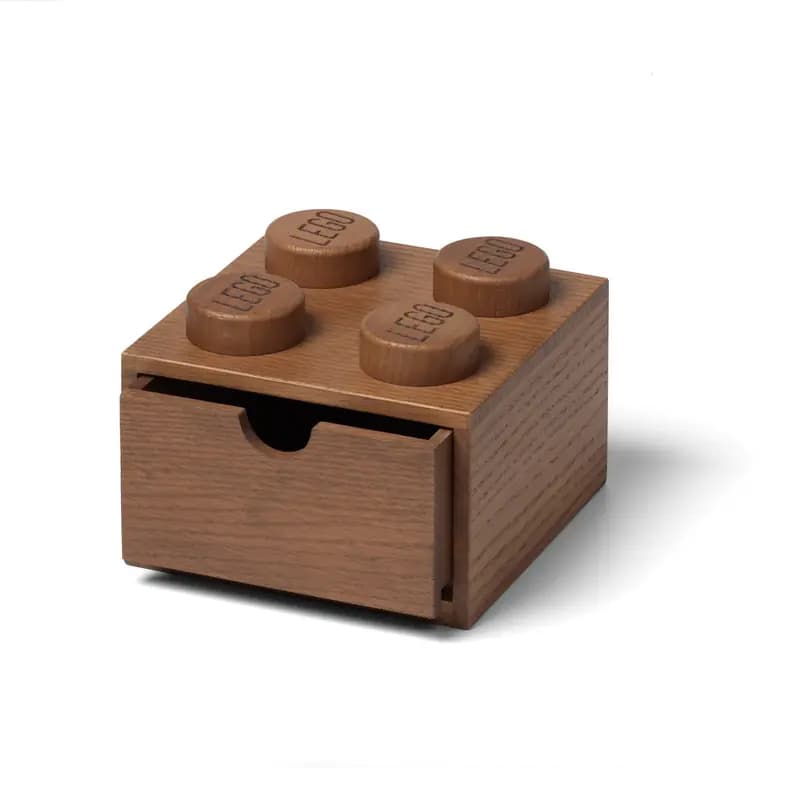LEGO 5007115 Wooden Desk Drawer 2 x 2 (Dark Oak)