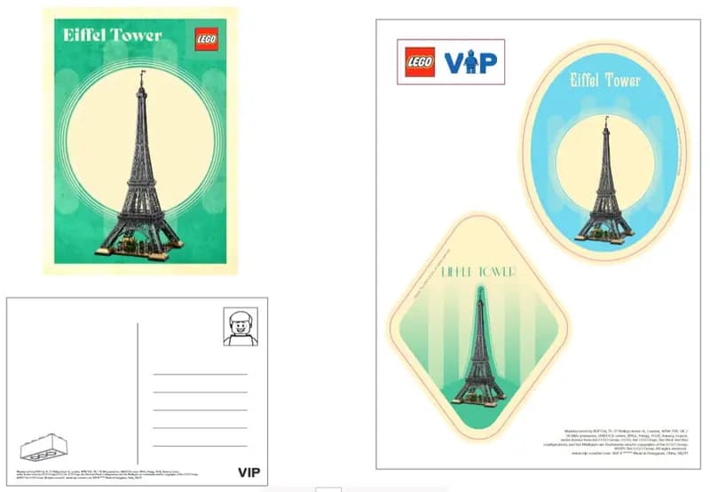 LEGO 5007716 Eiffel Tower Postcards And Stickers