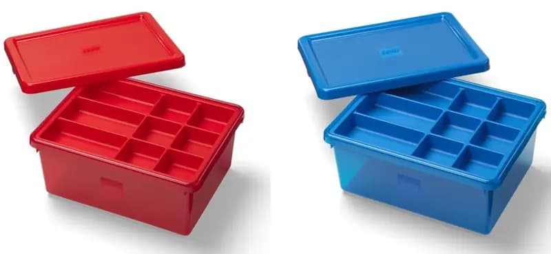 LEGO 5009343 Czerwony pojemnik do przechowywania z przegródkami