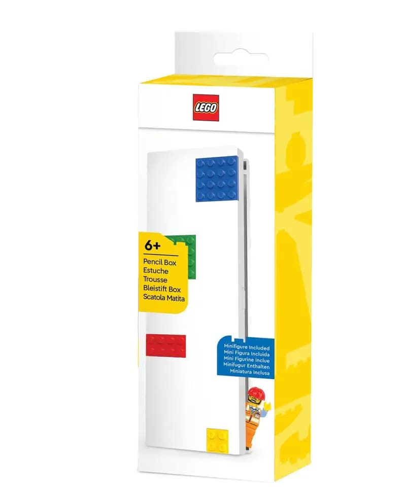 LEGO 53707 Pencil Box with Four Building Bricks and Construction Worker Minifigure