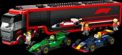 LEGO 60445 F1 Ciężarówka z bolidami RB20 i AMR24 F1