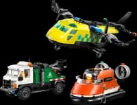 LEGO 60505 Zestaw z samolotem, ciężarówką serwisową i poduszkowcem
