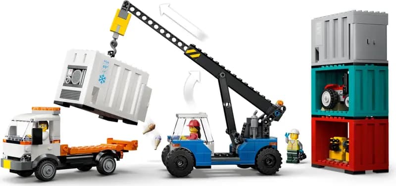 LEGO 60509 Portowy pociąg towarowy, dźwig i ciężarówka