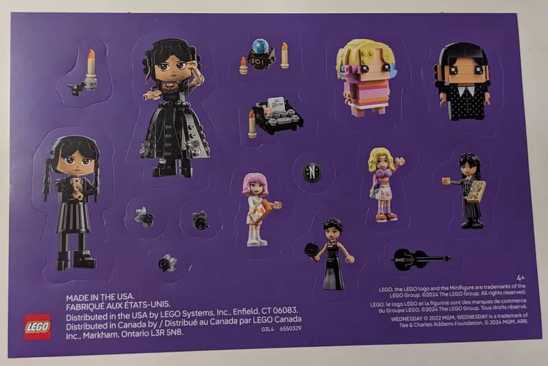 LEGO 6550329 Wednesday Sticker Sheet