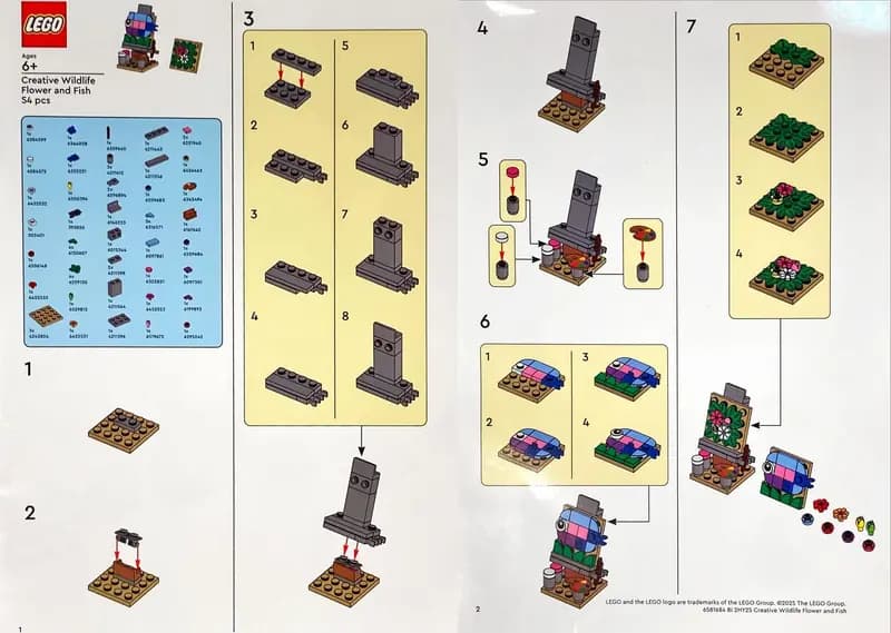 LEGO 6581684 Creative Wildlife Flower and Fish