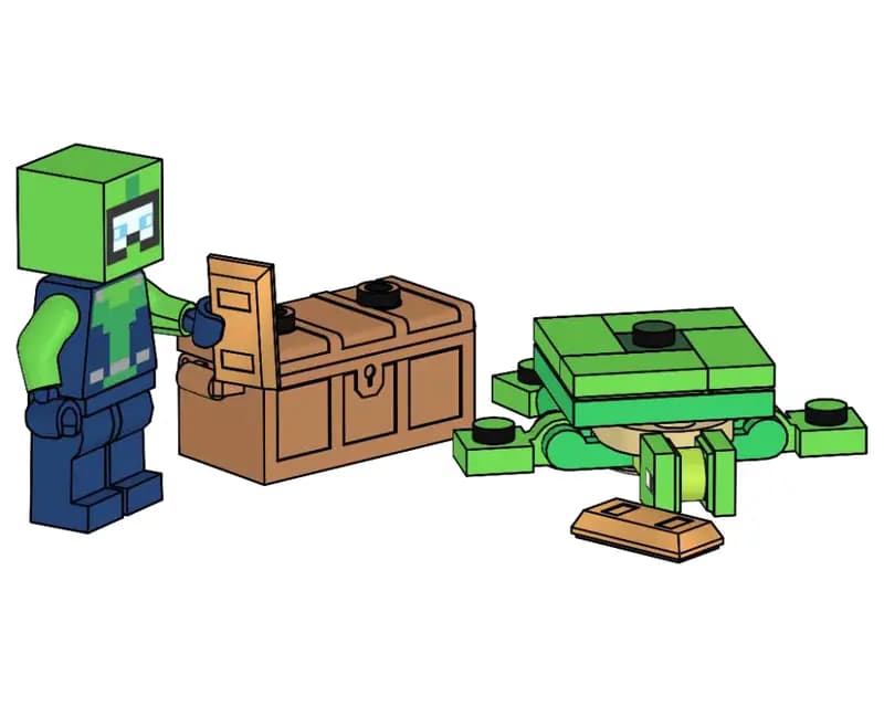 LEGO 662505 Diver with Turtle and Treasure Chest