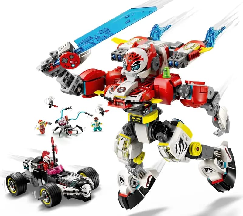 LEGO 71497 Tygrysi mech Coopera i hot rod Zero