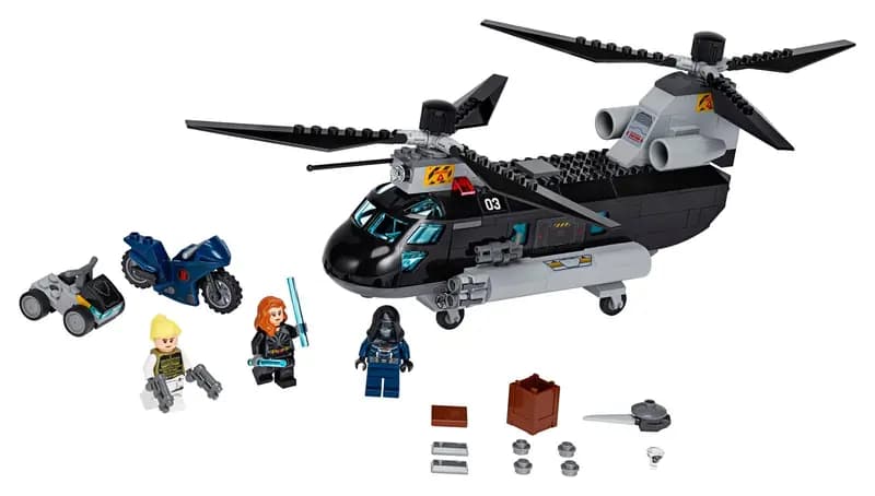 LEGO 76162 Czarna Wdowa i pościg helikopterem