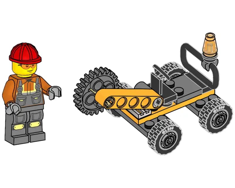LEGO 952502 Construction Worker with Rotary Cutter