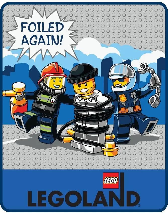 LEGO THROW LEGOLAND City Foiled Again Plush Throw