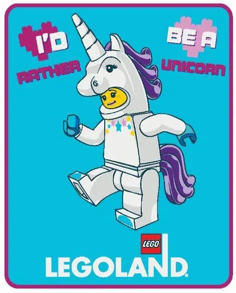 LEGO THROW LEGOLAND Unicorn Girl Wishes Plush Throw